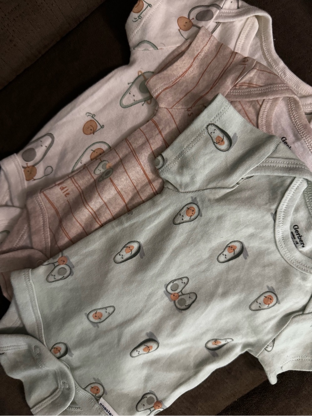 Gerber Baby Boys Short-Sleeve Avocado Print Onesie Bundle